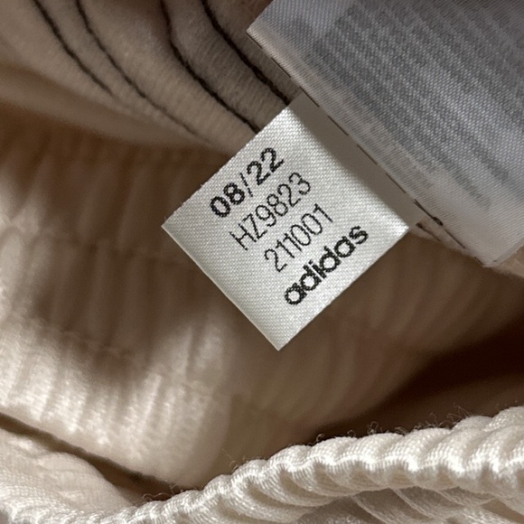 Adidas Chile 20 Wet Look White Ivory Brown Striped Satin Track Pants Mens Small - Picture 11 of 12